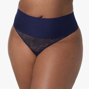 MAIDENFORM XL Tame Your Tummy Firm Shaping Thong Navy NWT SET of 2